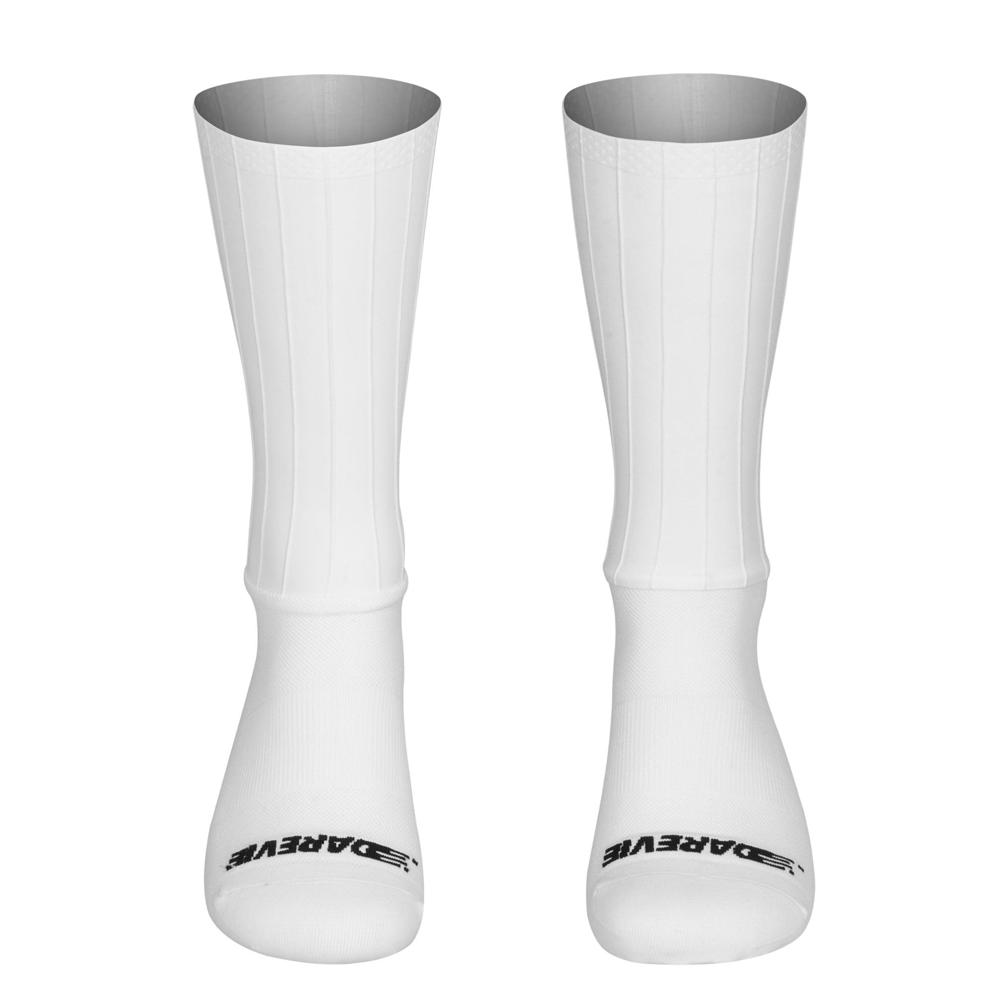 Aero Cycling Socks - White - Breathable, Comfortable, Nonslip