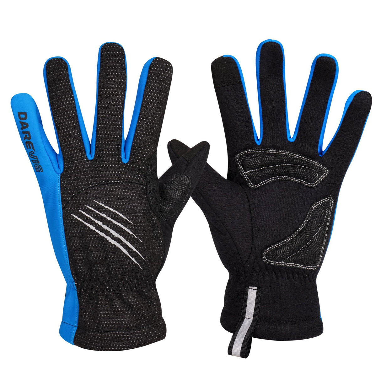 GRIPSPRINT THERMAL FULL FINGER CYCLING GLOVES-Blue-Darevie Shop