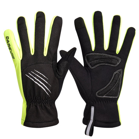 GRIPSPRINT THERMAL FULL FINGER CYCLING GLOVES-Green-Darevie Shop