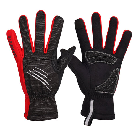 GRIPSPRINT THERMAL FULL FINGER CYCLING GLOVES-Red- Darevie Shop