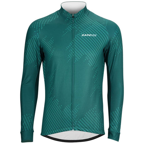 STARRY THERMAL LS CYCLING JERSEY-Green-Front-Darevie Shop
