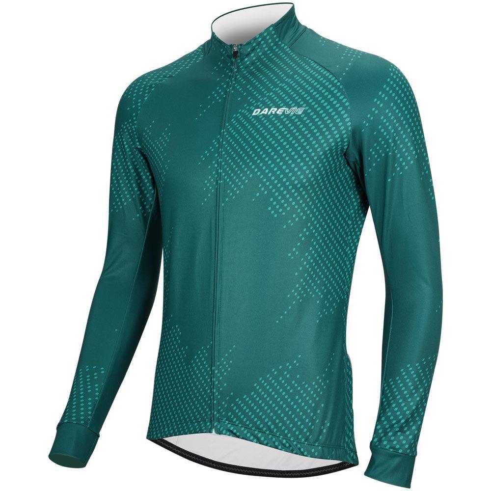 STARRY THERMAL LS CYCLING JERSEY-Green-Side-Darevie Shop