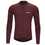 CARBON LONG SLEEVE CYCLING JERSEY-Red-Front- Darevie Shop