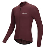 CARBON LONG SLEEVE CYCLING JERSEY-Red-Side- Darevie Shop