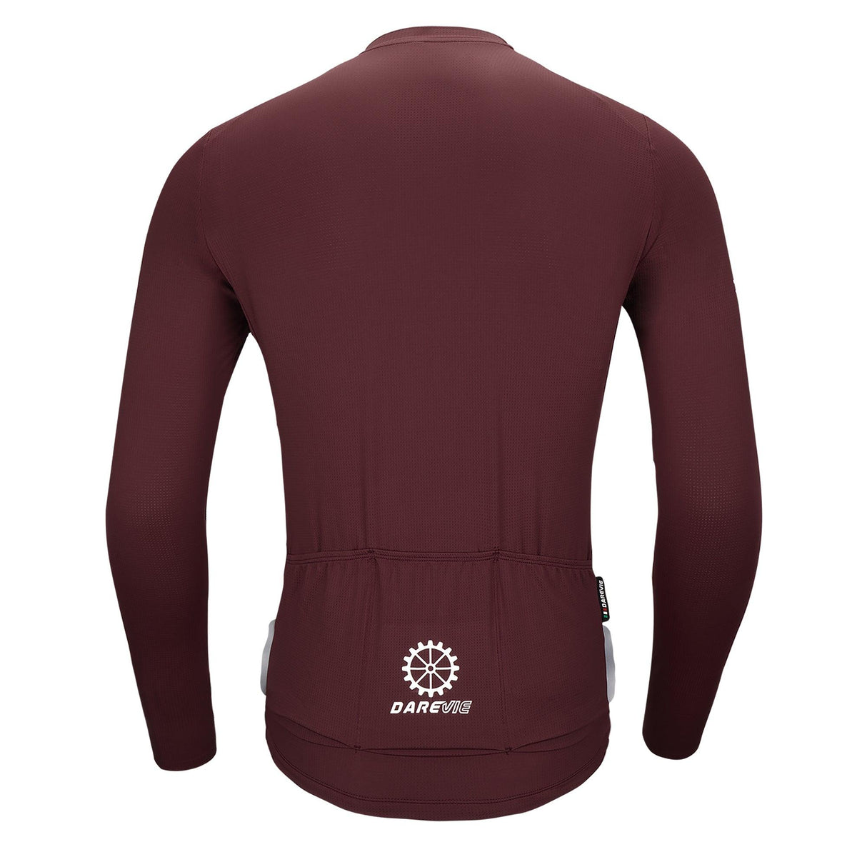 CARBON LONG SLEEVE CYCLING JERSEY-Red- Back-Darevie Shop