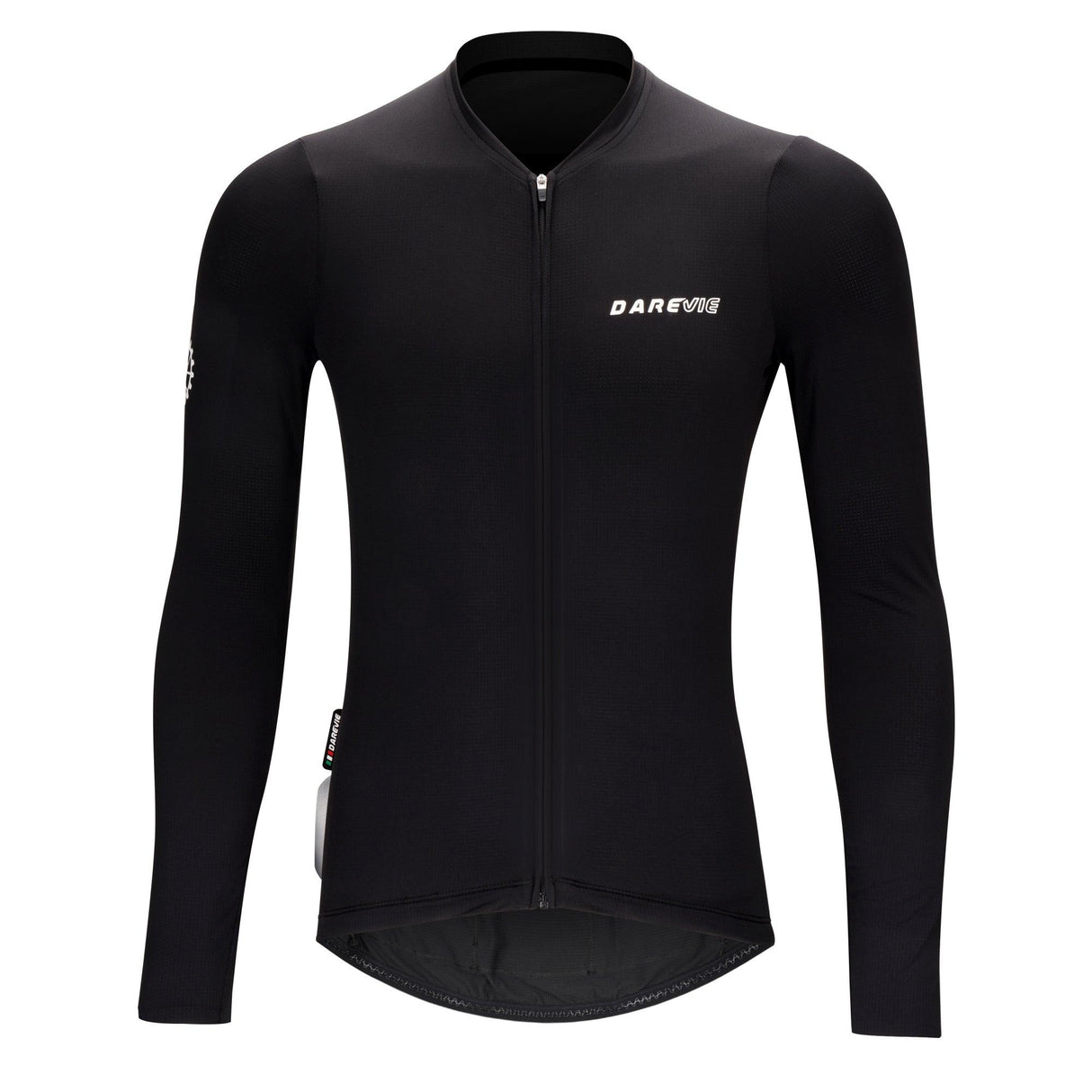 CARBON LONG SLEEVE CYCLING JERSEY-Black-Front- Darevie Shop