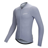 CARBON LONG SLEEVE CYCLING JERSEY-Gray-Side -Darevie Shop