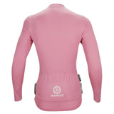 WOMEN'S CARBON LS CYCLING JERSEY-PINK-BACK - Darevie Shop
