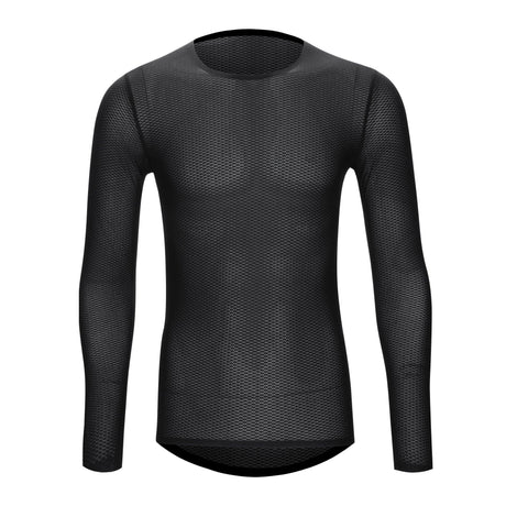 SEAMLESS LS CYCLING BASE LAYER -BLACK-FRONT- Darevie Shop