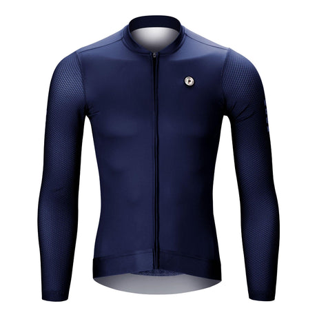 Blue LIFTTINT Long Sleeves cycling JERSEY - Front - Darevie Shop